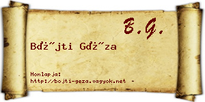 Bőjti Géza névjegykártya