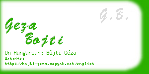 geza bojti business card