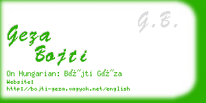 geza bojti business card